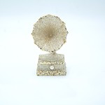 ACRYLIC ORNAMENT, GRAMOPHONE, CHAMPAGNE GLITTER, 5.3x5.3x10.6cm
