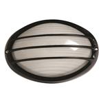 WALL LIGHT OVAL ALUMINUM BLACK WITH GRILLS