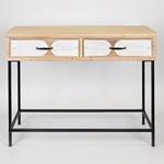 CONSOLE, WOODEN, NATURAL COLOR, 2 DRAWERS, WHITE COLOR, 100x41x80.50cm