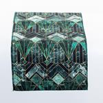 TABLE RUNNER, GREEN WITH GEOMETRIC SHAPES, 150x33cm