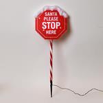 ΠΛΑΣΤΙΚΗ ΠΙΝΑΚΙΔΑ ΑΓΙΟΣ ΒΑΣΙΛΗΣ STOP 81cm, Φ31cm, ΗΛΙΑΚΟ ΠΑΝΕΛ ΜΕ ΑΙΣΘΗΤΗΡΑ ΦΩΤΟΣ, 34 ΘΕΡΜΑ ΛΕΥΚΑ LED, ΠΡΟΕΚΤΑΣΗ ΠΑΡΟΧΗΣ 1m, IP44