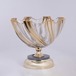 DECORATIVE SWEET JAR GLASS WITH METALLIC ACCENTS GOLD 24x26cm