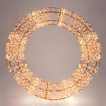 LIGHTED WREATH, 2880 WARM WHITE LED, WITH ADAPTOR, COPPER WIRE, 50cm