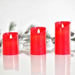 LED CANDLE LIGHT WITH MOVEMENT IN FLAME, RED, WITH TIMER, 7,5x15cm