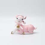 POLYRESIN DEER, PINK, 9.7x5.8x13.5cm