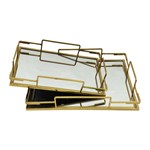S/2 ΔΙΣΚΟΙ ΜΕΤΑΛΛΙΚΟΙ ΜΕ ΚΑΘΡΕΦΤΗ ΧΡΥΣΟΙ 35x25x6cm / 30.5x20x5.5cm