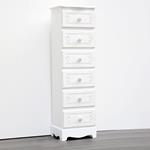CABINET, WOODEN, WHITE, 6 DRAWERS WITH DESIGN, 29x23x95cm