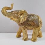 TABLE DECORATIVE, ELEPHANT, GOLD-GREY, 24x11x22cm