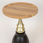 SIDE TABLE, METAL, GOLD & BLACK, 39.50x39.50x61cm