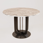 TABLE, METAL, BLACK-WHITE, 110x110x75cm