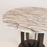 TABLE, METAL, BLACK-WHITE, 110x110x75cm