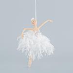 BALLERINA WITH WHITE FEATHERS, 18cm