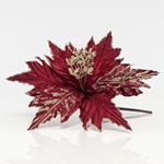POINSETTIA, RED WITH GOLD DETAILS, 25cm