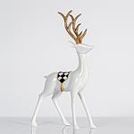 WHITE REINDEER, WITH GOLD HORNS, 33cm