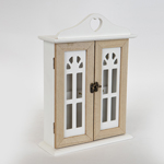 WOOD CARVING, KEY BOX, WHITE- BROWN,21.5x7x29.5cm