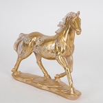 TABLE DECORATIVE, HORSE, GOLD-GREY, 17x8x29cm