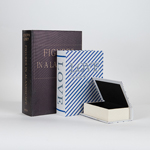 DECORATIVE BOOK BOX, WOODEN,  SET 3PCS, WITH DESIGN,  30x21.5x6 , 23x17x4.5, 16x11x3cm