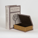 DECORATIVE BOOK BOX, WOODEN, BROWN & WHITE,   SET 2PCS,  19x7x27cm