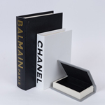 DECORATIVE BOOK BOX, BLACK, WHITE, GREY, SET 3PCS,  30x21.5x6 , 23x17x4.5, 16x11x3cm