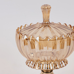 SWEET JAR, GLASS WITH METAL, GOLD ,15x27cm