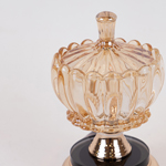 SWEET JAR, GLASS WITH METAL, GOLD, 10x20cm