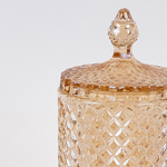 SWEET JAR, GLASS WITH METAL, GOLD ,8.5x22cm