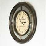 WALL CLOCK, WITH MIRROR,  PL ANTIQUE, BROWN- SALMON, 55.6x55.6x7.5cm
