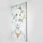 CANVAS WALL ART, FEMAILE WITH FLOWERS, 80x120x3.5cm