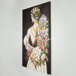 CANVAS WALL ART, FEMALE, DRESSED WITH FLOWERS, 80x120x3.5cm