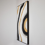 CANVAS WALL ART, BLACK & GOLD-WHITE, 62x122x4.5cm