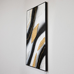 CANVAS WALL ART, BLACK & GOLD-WHITE, 62x122x4.5cm