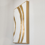 CANVAS WALL ART, WHITE & GOLD, 52x72x4.5cm