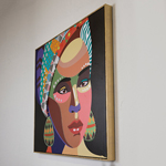 CANVAS WALL ART, FEMALE, MULTICOLOR, , 82x82x4.5cm