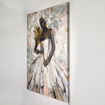 CANVAS PAINTING,  AFRICAN'S WOMAN BACK, 90x2,5x120cm