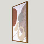 CANVAS  PAINTING, WITH PS FRAME, ABDTRACT  ART , GREY-BEIGE-BROWN, 42,5x2,8x62,5cm