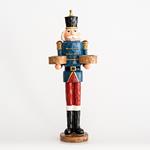 SOLDIER, BLUE-RED, CANDLE HOLDER, 2 SPACES FOR TEA LIGHTS, 43cm