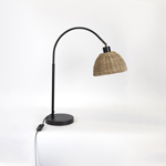 TABLE LAMP, METAL- RATTAN, BLACK-NATURAL, 18x59cm