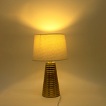 TABLE LAMP, WITH  LINEN  SHADE, METAL, GOLD-WHITE, 50.5x30cm