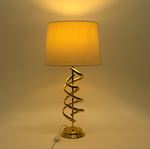 TABLE LAMP, WITH  LINEN  SHADE, METAL, GOLD-ECRU, 64x33cm