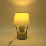 TABLE LAMP,  WITH  LINEN SHADE, LIGHT GREY, 28Χ42cm