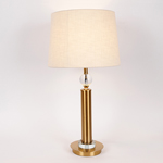 TABLE LAMP WITH BEIGE LINEN SHADE METALIC - GLASS GOLD 33x64cm