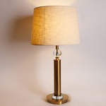 TABLE LAMP WITH BEIGE LINEN SHADE METALIC - GLASS GOLD 33x64cm