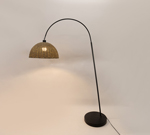FLOOR LAMP, METAL-WOOD, BLACK-NATURAL, 30x40x160cm