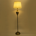 FLOOR LAMP, WITH  SILK SHADE, METAL-GLASS, GOLD-WHITE, 161x43.5m