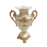 ΒΑΖΟ ΠΟΛΥΡΕΖΙΝ ΛΕΥΚΟ - ΧΡΥΣΟ 25.5x17x36cm