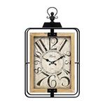 WALL CLOCK,  IRON-MDF,WITH  GLASS, BLACK- WHITE-NATURAL, 46x6x76
