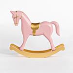 WOODEN HORSE, PINK, WITH GOLD DETAILS, 26,5x6,5x23cm