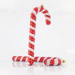 RED PLASTIC CANDIES WITH WHITE GLITTER, SET 2pcs, 26cm