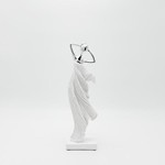 DECORATIVE SCULPTURE WOMAN SILVER 9.5X6.5X32CM