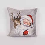 PILLOW WITH SANTA CLAUS AND REINDEER, 40x40cm